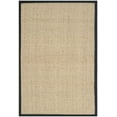 thumbnail image 3 of SAFAVIEH Natural Fiber Arbor Bordered Area Rug, Natural/Black, 4' x 6' - Coastal Design, Natural & Black, Seagrass, Ideal for Entryway, Kitchen, Living Room, Office, Bathroom, Bedside, 3 of 11