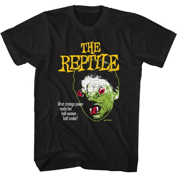 Hammer Horror The Reptile Face Black Adult T-Shirt