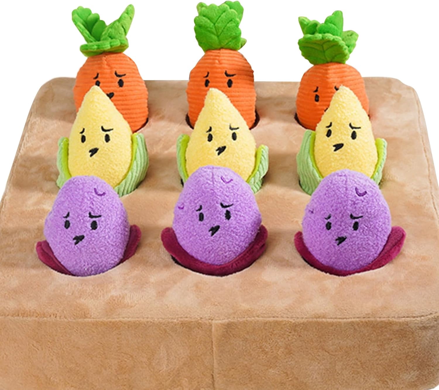 Plush Carrot Dog Puzzle Toy, Slow Feeder Snuffle Mat for Mental Stimulation, Interactive Boredom Relief for Small Medium Large Dogs