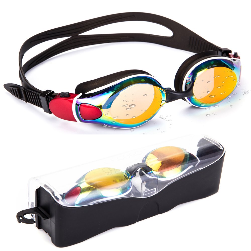 LELINTA Premium Big Frame Competition Swim Goggles with Free Protective
