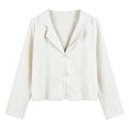 thumbnail image 2 of Zysthvn Womens Lightweight Jacket Casual Long Sleeve Blazer Single Breasted Coats for Women Dressy Cropped Solid Button Lapel Tops, 2 of 5