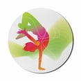 thumbnail image 1 of Modern Mouse Pad for Computers, Vivid Colorful Sporty Theme Dancer Performing a Show Lines and Wavy Stripes, Round Non-Slip Thick Rubber Modern Gaming Mousepad, 8" Round, Multicolor, by Ambesonne, 1 of 2