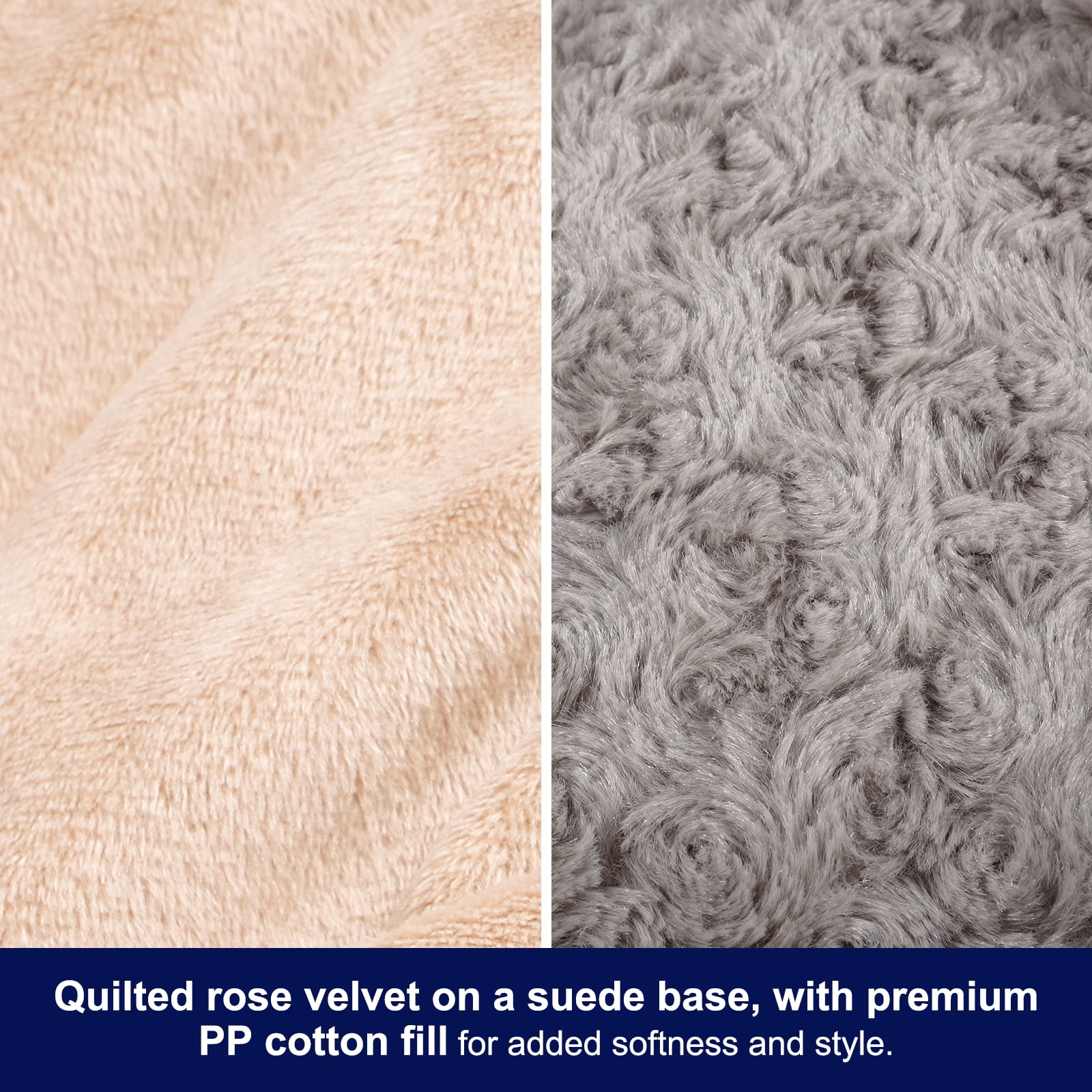XL Dog Beds for Large Dogs, Rectangle Pet Beds with Anti Slip Bottom, Beige, 42"x30"x10"