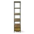 thumbnail image 4 of Alta Brown Pine Wood Display Shelf Etagere Metal Frame Bookcase with Drawers, 4 of 6