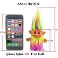 thumbnail image 5 of Lucky Troll Dolls,Vintage Troll Dolls Chromatic Adorable for Collections, School Project, Arts and Crafts, Party Favors - 7.5 Tall Dress(Include The Length of Hair), 5 of 5