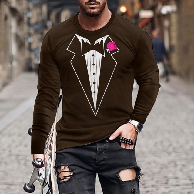 Blusas y camisas de manga larga y cuello redondo, camisetas casuales de moda para hombre, camisetas deportivas con estampado navideño, camisetas de manga larga, blusas de manga larga y cuello redondo,