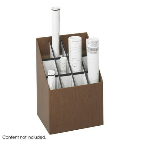 Safco Products Company Upright Roll File (12 Large Tubes) in Walnut