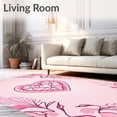 thumbnail image 2 of ODIKA 4'x6' Machine Washable Non-Slip Area Rug, Chic Motif with Modern Interlocking Florals and Leafy Details High Traffic Rug, Pink, 612902, 2 of 7