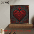 thumbnail image 2 of 2D Flat, 1pc Vintage Romantic Love Ornate Heart Wood Framed Wall Sign - 8x8 Inch Rustic Wedding, Anniversary Valentine's Day Decor with Wood Frame - Farmhouse Wall Hanging for Living Room, Bedroom, 2 of 9
