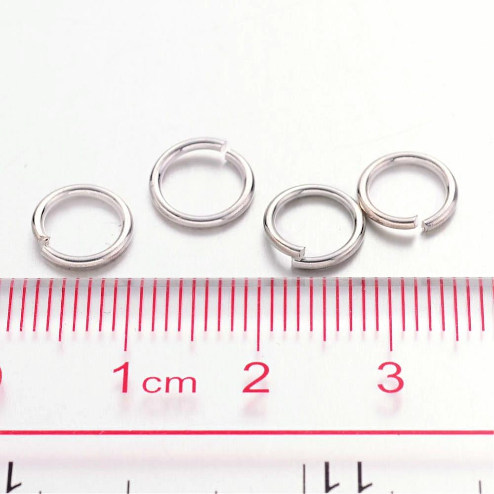 Jump Rings Open Jump Rings Brass Cadmium Free & Nickel Free & Lead Free Platinum 8x1mm 18 Gauge Inner Diameter: 6mm about 3600pcs/500g