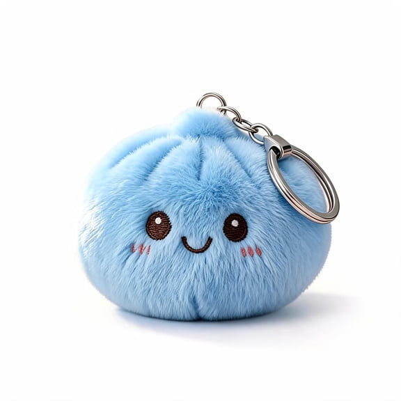 HUJHKIO Cute Plush Keychain for Bags, Soft Fluffy Stuffed Animal Key Chain for Purse Backpack Luggage Keys, Small Mini Fuzzy Pom Pom Keyring Gift for Women Girls Friends Family Birthday Christmas