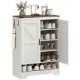 thumbnail image 1 of HOMCOM 5-Tier Shoe Cabinet for 15 Pairs, Farmhouse Shoe Rack, White, 1 of 10