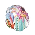 thumbnail image 2 of Balery Cactus Shower Caps, Double Layer Waterproof Shower Cap, Double Layers Reusable Shower Cap With Soft Comfortable For Long Thick Hair Soft Bath Shower Hair Caps, 2 of 9