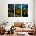 thumbnail image 2 of Elephant Stock Boston Skyline At Night Wall Art - Horizontal Multi Panel Canvas - Living Room Wall Decor - Places Multi Panel - Orange And Gray Decor - 57" x 36", 2 of 8