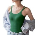 thumbnail image 6 of ZQUUVOU Women's Seamless Workout Tank Top Tummy Control Built In Bra Racerback Slim for Gym Running Athletic Yoga Shirts Green B, 6 of 7