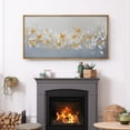 thumbnail image 3 of Large Framed Canvas Print Yellow & White Abstract Butterfly in Group Wall Art Decorative Ready to Hang Painting for Living room Bedroom - 60"x30" Natural Frame, 3 of 7