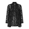 thumbnail image 4 of TTUHYWXI Lightweight Summer Crochet Cardigan for Women Long Sleeve Kimono Boho Open Front Sheer Knit Cardigans (Black, M), 4 of 7