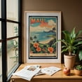 thumbnail image 6 of Maui's Vintage Charm: Retro Travel Poster - Hawaii Illustration Oak Framed Wall Art Print 24 x 36 inches, 6 of 59