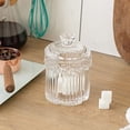 thumbnail image 4 of Crystal Glass Candy Dish Relief Flower Sugar Bowl Storage Jar with Lid, 4 of 7
