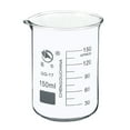 thumbnail image 1 of Uxcell vaso de precipitados de vidrio de baja forma de 150 ml, 3.3 tazas de medición graduadas de laboratorio, 1 of 5