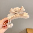 thumbnail image 1 of Pinza de pelo grande de felpa para mujer, para otoño e invierno, con lazo, con forma de tiburón, para tocado, 1 of 6