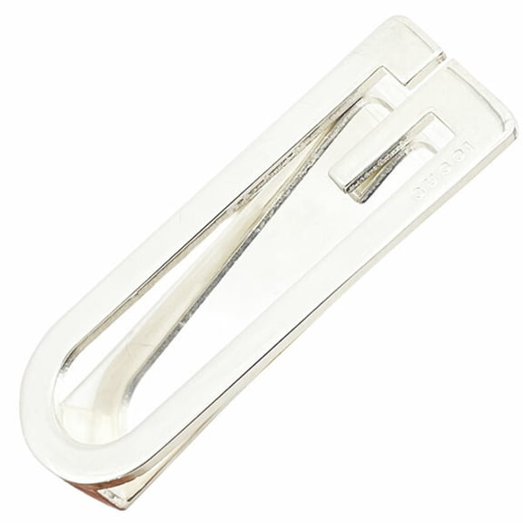Pre-Owned Gucci G Money Clip 925 SV Sterling Silver G-mark Wallet