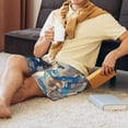thumbnail image 5 of Sikiie Exotic Blue Cat Mens Pajama Shorts, Lightweight Lounge Pant with Pockets Soft Sleep Pj Shorts for Men, 5 of 6
