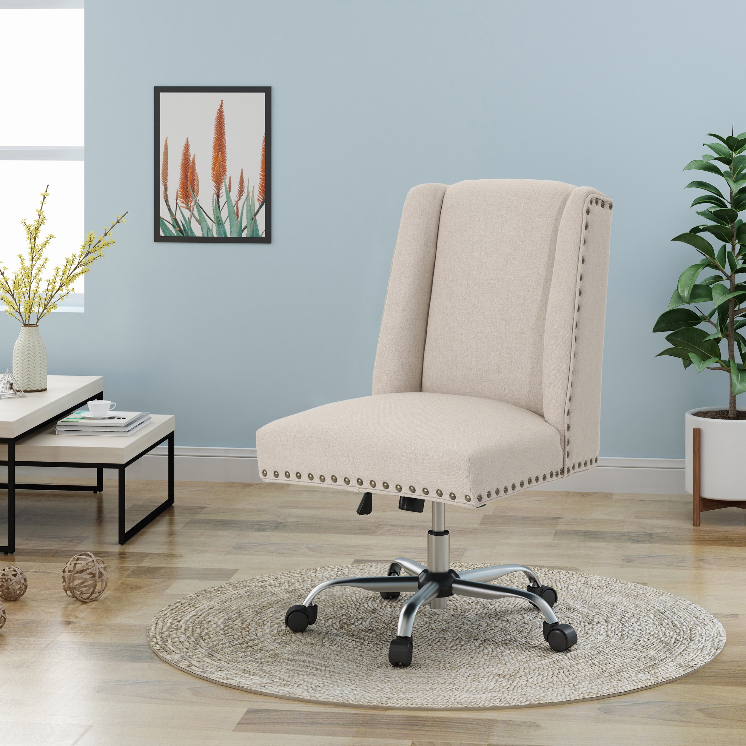 Noble House Home Office Fabric Desk Chair, Wheat - Walmart.com