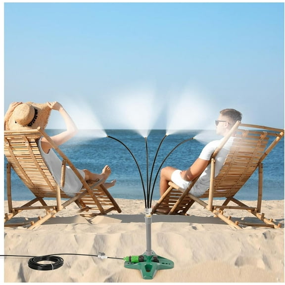 Lapalife Standing Misters for Outside Patio, 32.8FT Standing Misting Cooling System Outdoor Portable Stand Mister Hose for Garden Watering, Pet Cooling, Kids Water Playing