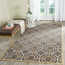 SAFAVIEH Four Seasons Tylar Geometric Area Rug, Dark Grey/Ivory, 5' x 8'