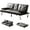 Brown, variant on Faux Leather Convertible Folding Futon Sofa Bed with Adjustable Backrest, Movable Armrests, and Cup Holders for Living Room and Small Spaces