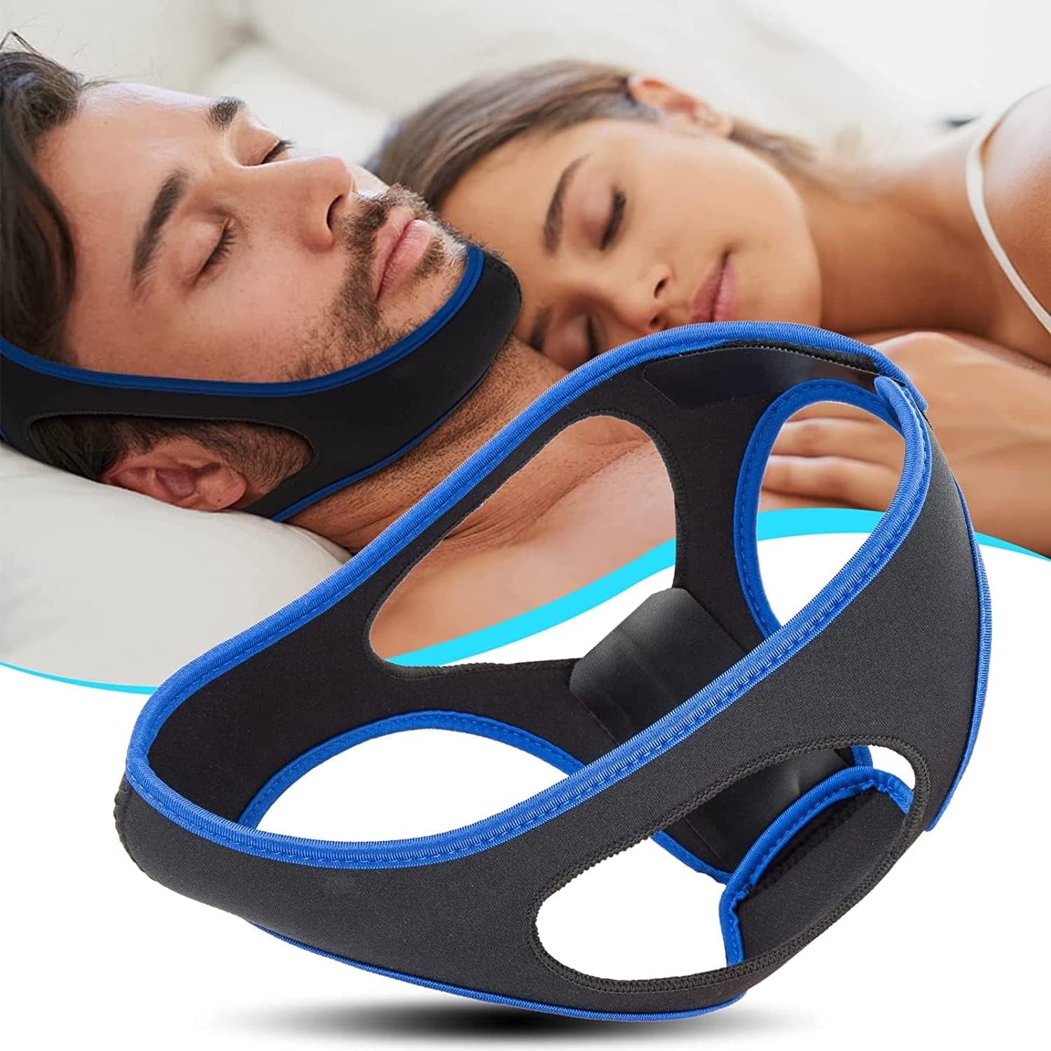 Chin Strap for CPAP Users, Anti Snore Chin Strap, Adjustable and Breathable Chin Strap for Snoring, Chin Straps to Keep Mouth Closed While Sleeping for Men and Women