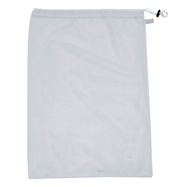 Texon Towel 20x30 Mesh Drawcord Laundry Bag with ID Tag - White