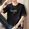 thumbnail image 4 of Camisetas de secado rápido para hombre, camisetas de gimnasio, camisetas para hombre, 100 % algodón, ropa estética con estilo del alfabeto, estilo Y2k, estilo vintage coreano, informal, 4 of 5