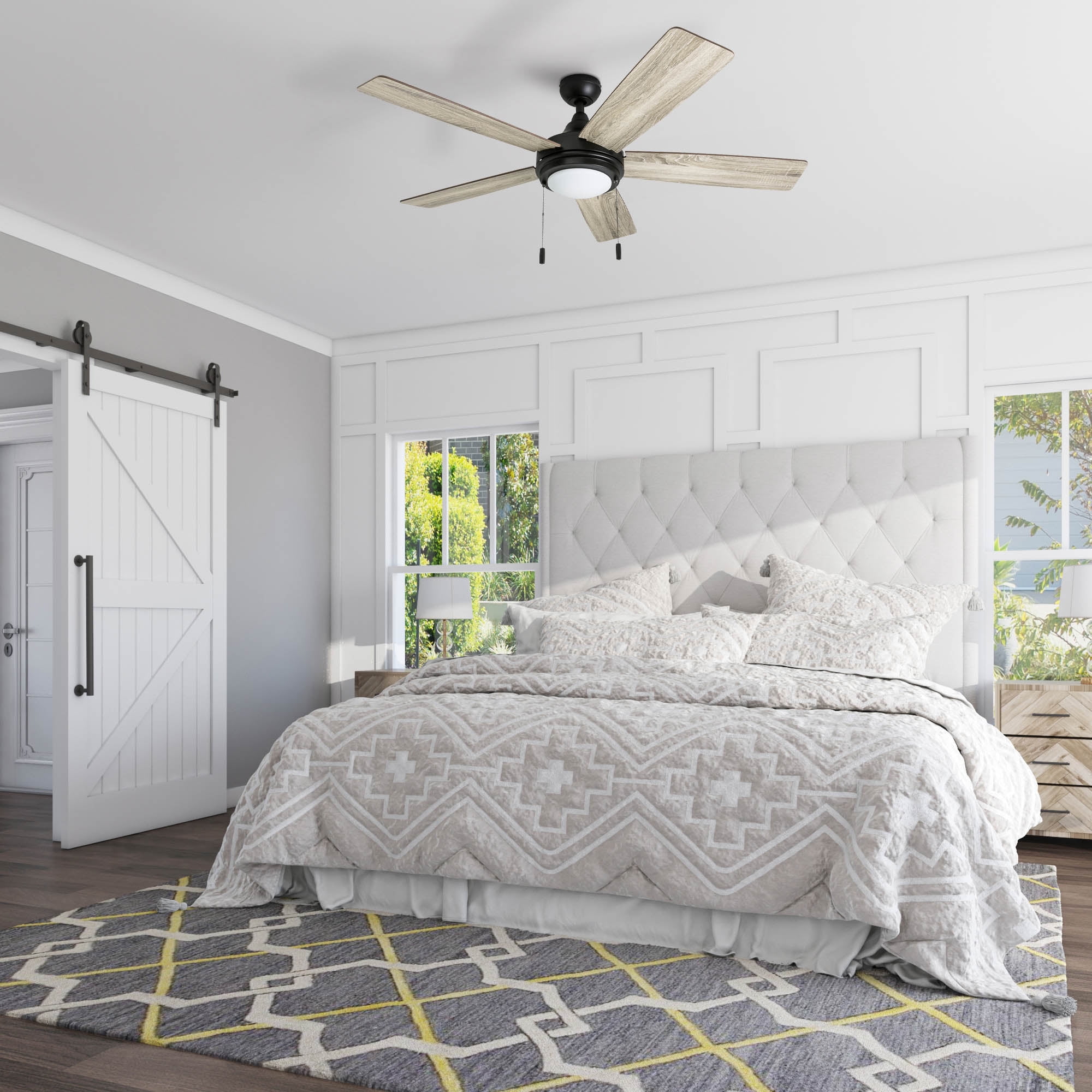 Honeywell Ventnor 52" Modern Bronze Ceiling Fan with Light, 5 Blades, Remote & Reverse Airflow