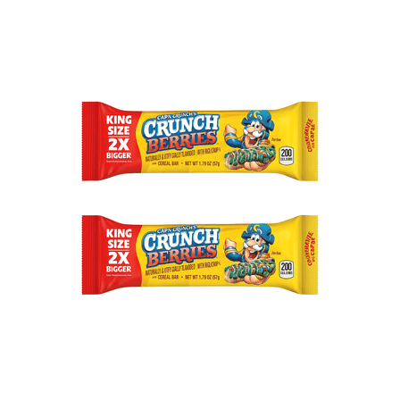 2-Pack Cap'n Crunch Crunch Berries King Size Cereal Bars (1.79 oz Each)