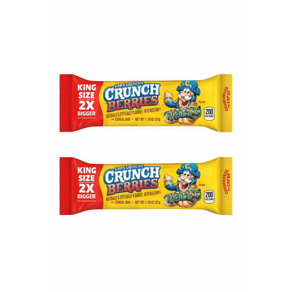 2-Pack Cap'n Crunch Crunch Berries King Size Cereal Bars (1.79 oz Each)