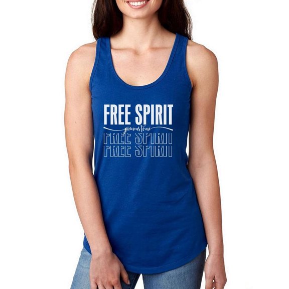 Slogan Free Spirit Art Racerback Tank Women -Image by Shutterstock, Female XX-Large