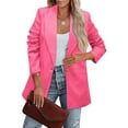 thumbnail image 2 of Baberdicy Cardigan Sweaters for Women Lightweight Women's Casual Solid Long Sleeve Lapel Button Slim Work Office Fall Thin Jacket Women's Blazers Suit Jackets Womens Blazer Pink, 2 of 9