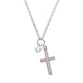 thumbnail image 2 of Delight Jewelry Silvertone Mini Heart Lock Everlasting Love Engraved Cross Zoey Necklace, 28", 2 of 4