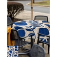 thumbnail image 6 of Square Outdoor Tablecloth with Umbrella Hole Blue Geometric Outside Table Cloth Waterproof Patio Table Cover Botanical Abstract Color Block Zipper Tablecloths for Picnic Party Camping 54x54 Inch, 6 of 8
