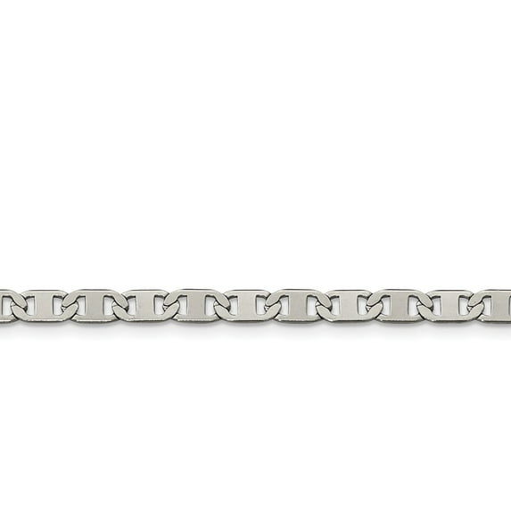 Solid Stainless Steel 5.00mm Anchor Mariner Chain Necklace - with Secure Lobster Lock Clasp 18"