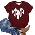 thumbnail image 4 of Mother's Day T Shirts Womens Clothes Fun Love Mama Print Soft Modal Short Sleeve Tee Summer Holiday Tops Gifts for Mom (S, Wine 02), 4 of 4