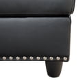 thumbnail image 5 of Sectional Sofa Couch, Modern 4-Seaters Living Room Furniture Sets with Chaise Lounge, Ottoman, L Shape Couch | Cup Holder | Faux PU Leather, Black, 5 of 7