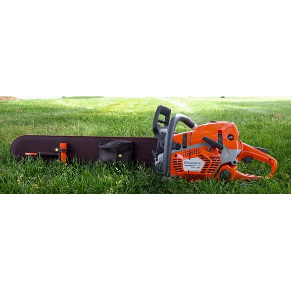 LEATHER CHAINSAW BAR COVER SCABBARD WITH WRENCH HOLDER AND CHAIN POUCH 20-25"