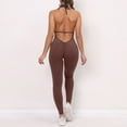 thumbnail image 6 of ERkkoi Shapewear Bodysuits For Women Crisscross Backless Yoga Workout Sport Activewear Body Suits For Womens Coffee S, 6 of 8