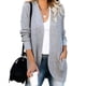 thumbnail image 1 of Cárdigan de otoño e invierno para mujer, estilo europeo y americano, con solapa curva, bolsillo grande, suéter tipo cárdigan, 1 of 5