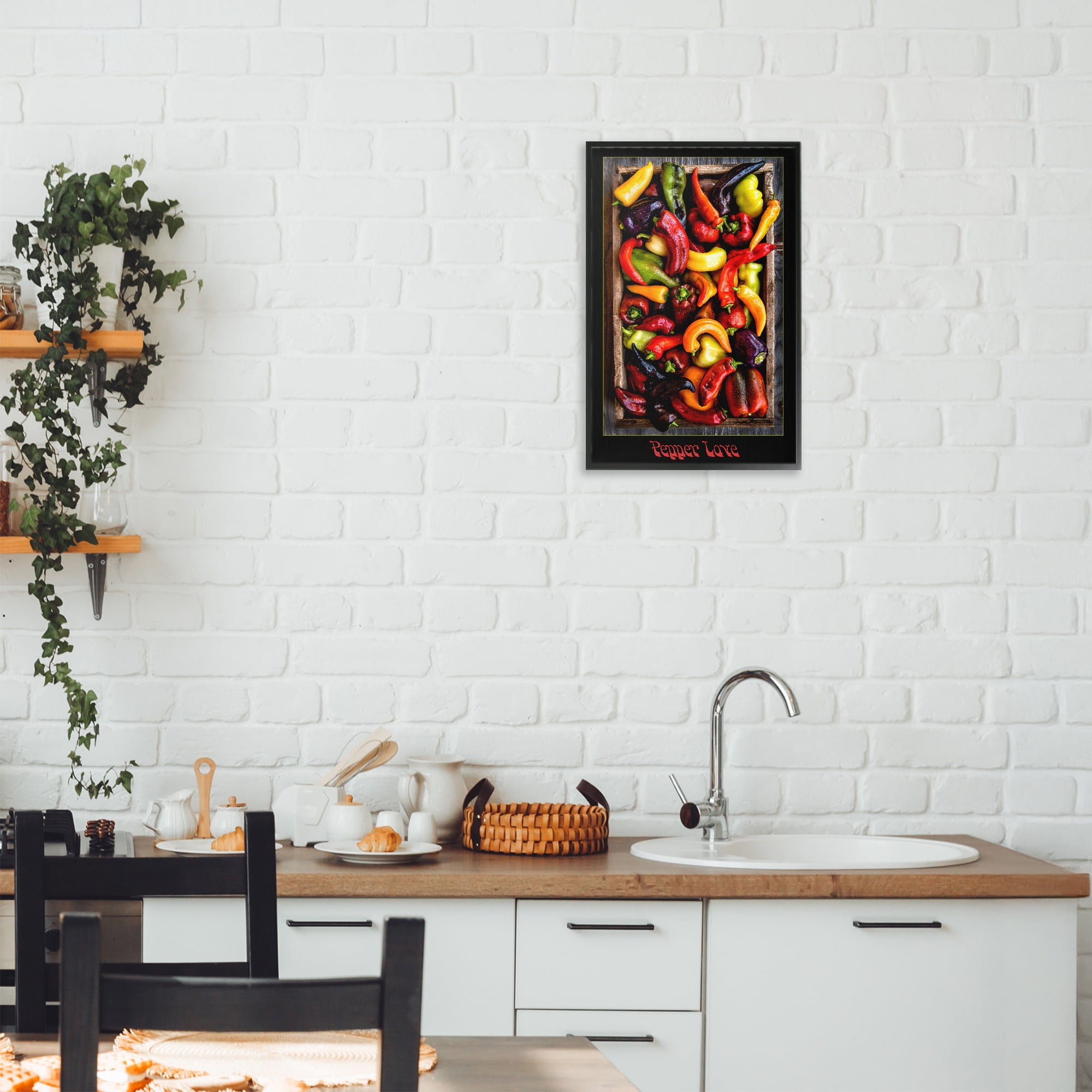 Stupell Industries Pepper Love Vibrant Vegetables Black Framed Giclee Art, design by Carl Kravats