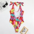 thumbnail image 4 of Fengqque Women Sexy Swimwear Fruit Printed Bandage Backless Siamese Swimsuit, 4 of 7