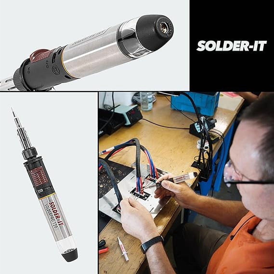 Solder It Pro-120 (PRO-120) Butane Soldering Iron | Cordless and Portable Soldering Gun | Multi-Function Butane Heat Gun | Home Improvement Tools, Auto Repair, and Soldering Kit Essential